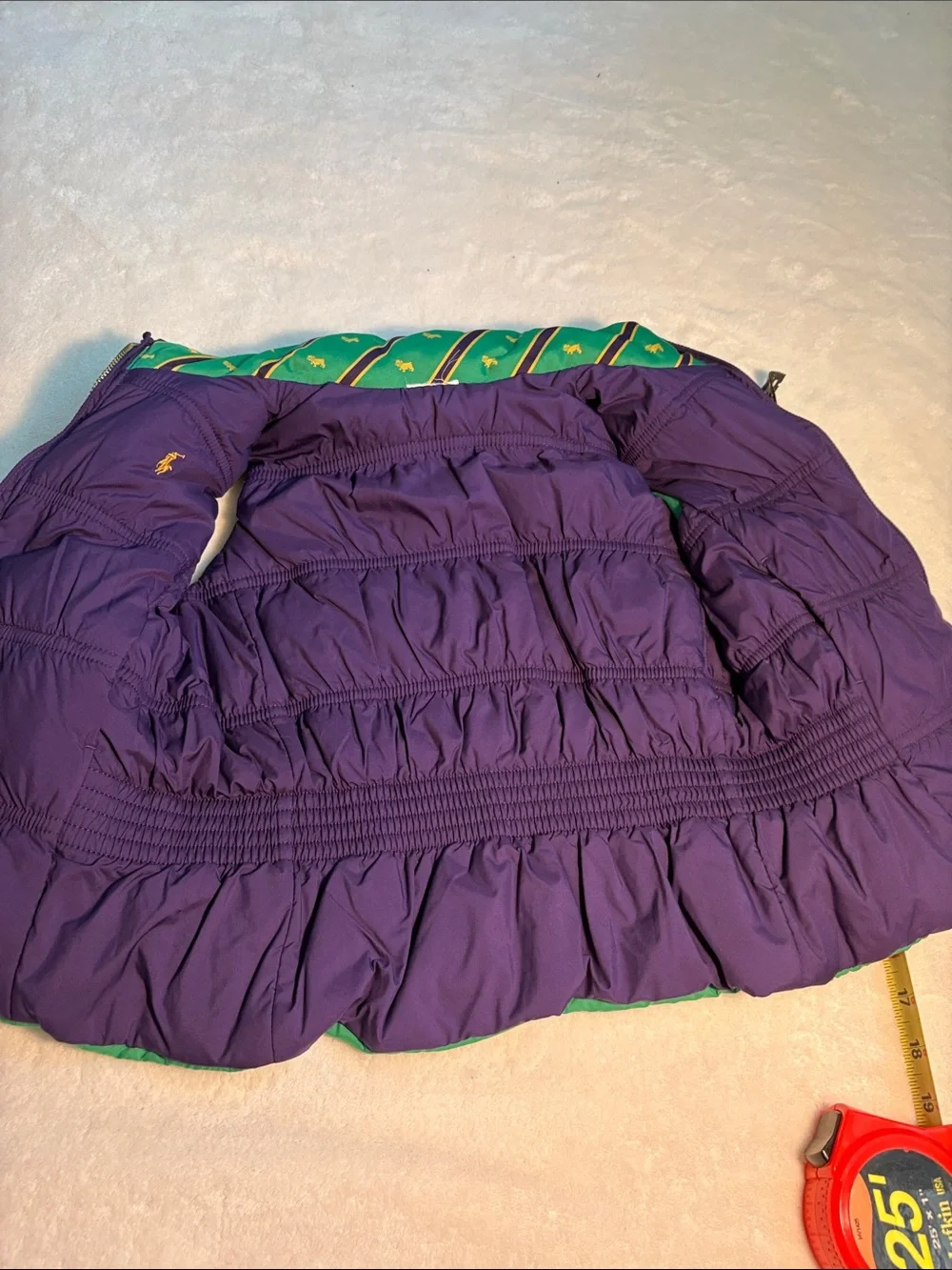 Ralph Lauren Kids Green/Purple Reversible Down Vest Size 4